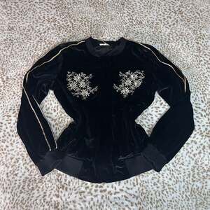 Mystree Velvet Embroidery Jacket Black